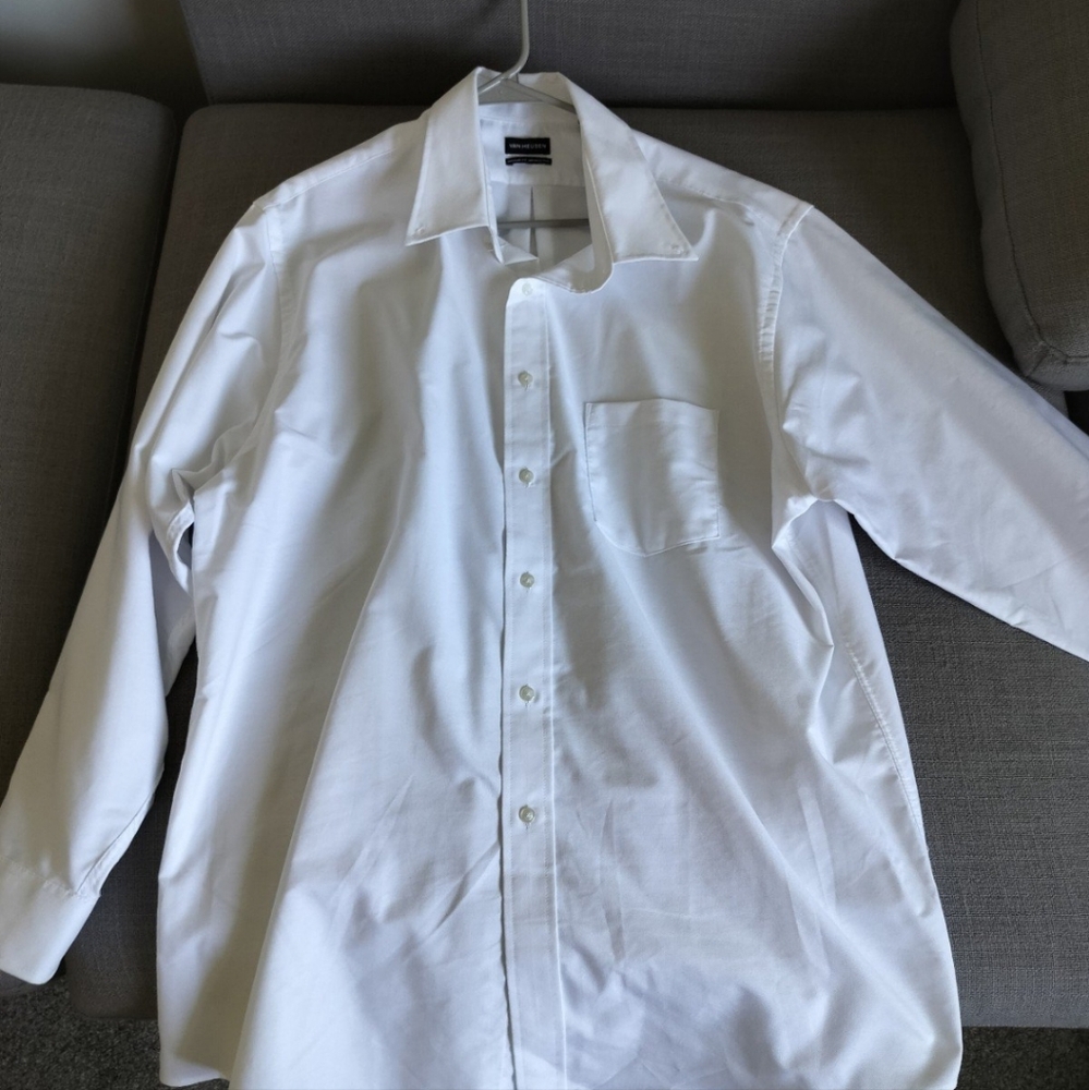 Van Heusen Men's Dress Shirt Regular Fit Oxford Solid Size XL